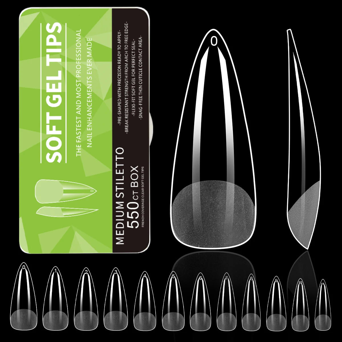 550Pcs Unhas Postiças Mulher Meninas Médio Curto Amêndoa Caixão Cobertura Completa Matte Extensão de Unhas Dicas Acrílico Meia Cobertura unhas postiças