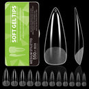 550Pcs Unhas Postiças Mulher Meninas Médio Curto Amêndoa Caixão Cobertura Completa Matte Extensão de Unhas Dicas Acrílico Meia Cobertura unhas postiças