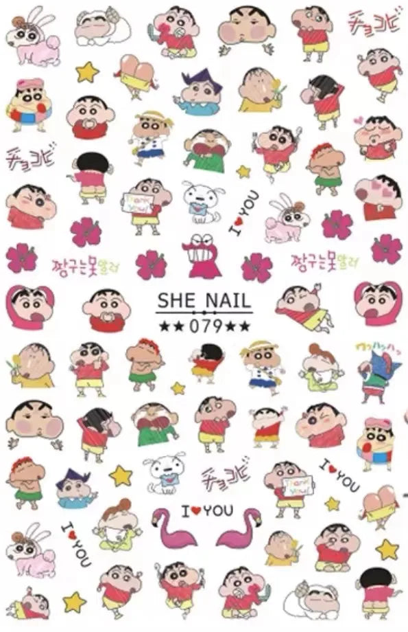 Miniso Adesivos de Unha Duas Dimensões 2D Anime Personagem Adesivo Decoração de Unhas Desenho Animado Hello Kitty Adesivos de Brinquedo Para Unhas