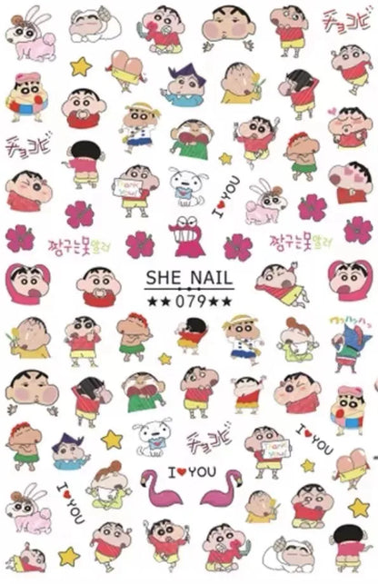 Miniso Adesivos de Unha Duas Dimensões 2D Anime Personagem Adesivo Decoração de Unhas Desenho Animado Hello Kitty Adesivos de Brinquedo Para Unhas