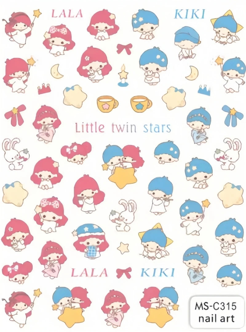 Miniso Adesivos de Unha Duas Dimensões 2D Anime Personagem Adesivo Decoração de Unhas Desenho Animado Hello Kitty Adesivos de Brinquedo Para Unhas