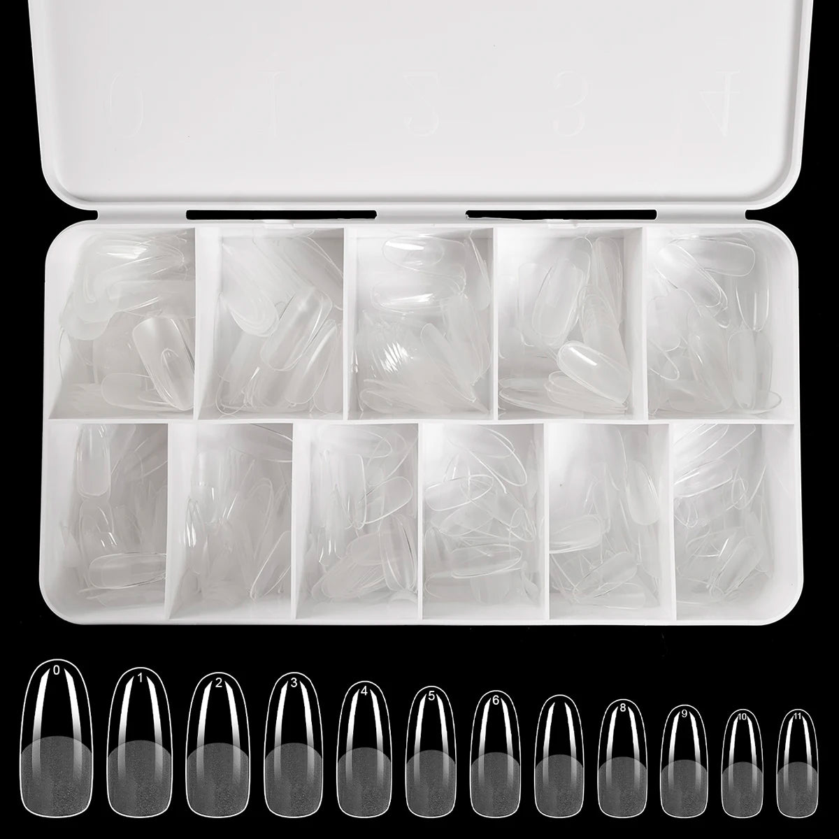 550Pcs Unhas Postiças Mulher Meninas Médio Curto Amêndoa Caixão Cobertura Completa Matte Extensão de Unhas Dicas Acrílico Meia Cobertura unhas postiças