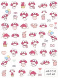 Miniso Adesivos de Unha Duas Dimensões 2D Anime Personagem Adesivo Decoração de Unhas Desenho Animado Hello Kitty Adesivos de Brinquedo Para Unhas