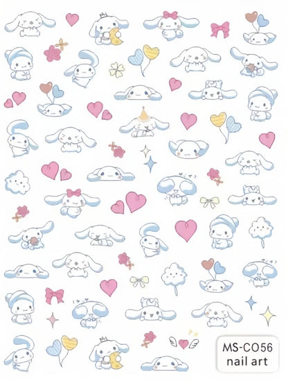 Miniso Adesivos de Unha Duas Dimensões 2D Anime Personagem Adesivo Decoração de Unhas Desenho Animado Hello Kitty Adesivos de Brinquedo Para Unhas