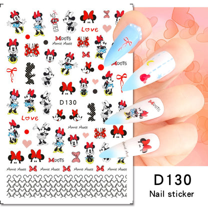 Adesivos de Unha 3D do Ursinho Pooh Desenho Animado Materiais de Arte de Unha da Disney Stitch Princesa da Disney Adesivos de Anime Para Unhas Postiças