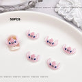 Kit com 50 Peças — Charms de Resina para Unhas Stitch, Zootopia, Sullivan, Chip & Dale | Decoração Kawaii para Manicure