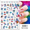 Adesivos de Unha 3D do Ursinho Pooh Desenho Animado Materiais de Arte de Unha da Disney Stitch Princesa da Disney Adesivos de Anime Para Unhas Postiças