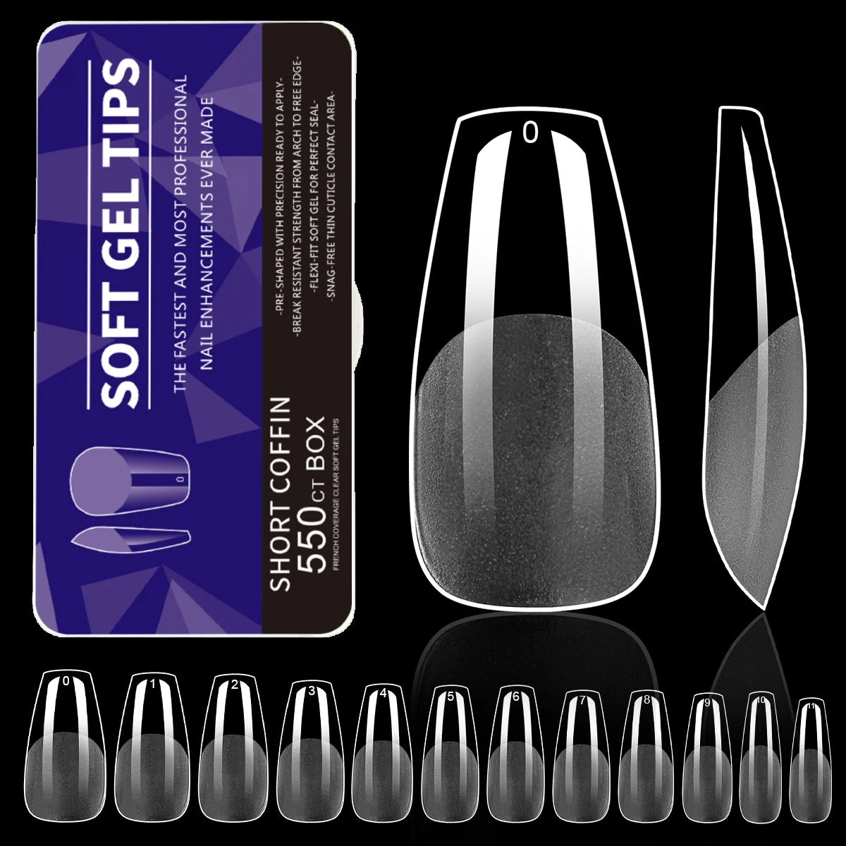 550Pcs Unhas Postiças Mulher Meninas Médio Curto Amêndoa Caixão Cobertura Completa Matte Extensão de Unhas Dicas Acrílico Meia Cobertura unhas postiças
