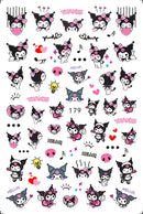 Miniso Adesivos de Unha Duas Dimensões 2D Anime Personagem Adesivo Decoração de Unhas Desenho Animado Hello Kitty Adesivos de Brinquedo Para Unhas