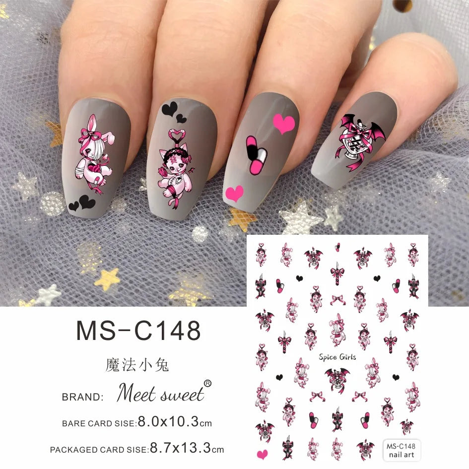 Adesivos de Unha 3D do Ursinho Pooh Desenho Animado Materiais de Arte de Unha da Disney Stitch Princesa da Disney Adesivos de Anime Para Unhas Postiças