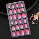 24 Pçs/caixa Unhas infantis para meninas, padrão de desenho animado, unhas postiças fofas para crianças, pontas de unhas falsas kawaii acrílicas artificiais de pressão na unha + ferramenta
