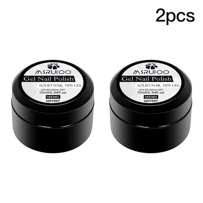 MSRUIOO 10ml Gel Sólido Transparente para Tips de Unhas de Longa Duração Sem Bolhas Gel de Construção UV/LED para Unhas Manicure de Salão Doméstico Design DIY