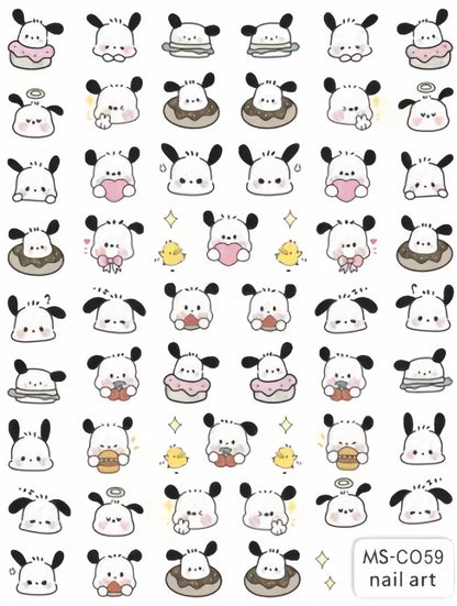 Miniso Adesivos de Unha Duas Dimensões 2D Anime Personagem Adesivo Decoração de Unhas Desenho Animado Hello Kitty Adesivos de Brinquedo Para Unhas