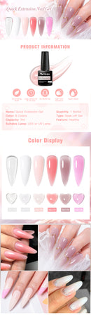 Esmalte em gel de extensão rápida branco leitoso Mtssii 7ml, cor nude, para unhas de acrílico semipermanentes
