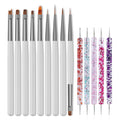 Conjunto de Pincéis para Nail Art, 14 Peças de Pincéis para Pintura de Design de Unhas, Pincéis de Design de Nail Art Profissionais, Pincéis Finos para Unhas