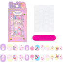 24 Pçs/caixa Unhas infantis para meninas, padrão de desenho animado, unhas postiças fofas para crianças, pontas de unhas falsas kawaii acrílicas artificiais de pressão na unha + ferramenta