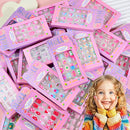 24 Pçs/caixa Unhas infantis para meninas, padrão de desenho animado, unhas postiças fofas para crianças, pontas de unhas falsas kawaii acrílicas artificiais de pressão na unha + ferramenta