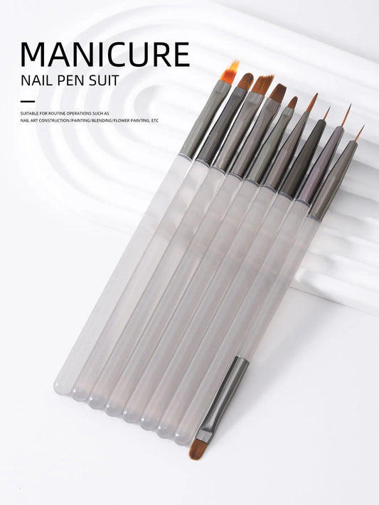 Conjunto de Pincéis para Nail Art, 14 Peças de Pincéis para Pintura de Design de Unhas, Pincéis de Design de Nail Art Profissionais, Pincéis Finos para Unhas