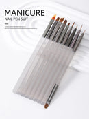 Conjunto de Pincéis para Nail Art, 14 Peças de Pincéis para Pintura de Design de Unhas, Pincéis de Design de Nail Art Profissionais, Pincéis Finos para Unhas