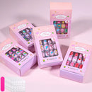 120 Unhas Postiças Infantis, Unhas de Acrílico com Desenhos Animados para Crianças, Unhas Curtas Kawaii para Meninas com Cobertura Total, Unhas Falsas com Cola de Gel