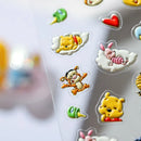 adesivo de unha 5D em relevo, novo desenho animado da Disney, Ursinho Pooh, adesivo de pressão para unhas, adesivo de anime