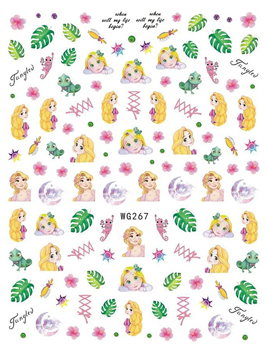 Adesivos de Unha 3D do Ursinho Pooh Desenho Animado Materiais de Arte de Unha da Disney Stitch Princesa da Disney Adesivos de Anime Para Unhas Postiças