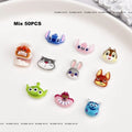 Kit com 50 Peças — Charms de Resina para Unhas Stitch, Zootopia, Sullivan, Chip & Dale | Decoração Kawaii para Manicure