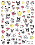 Miniso Adesivos de Unha Duas Dimensões 2D Anime Personagem Adesivo Decoração de Unhas Desenho Animado Hello Kitty Adesivos de Brinquedo Para Unhas
