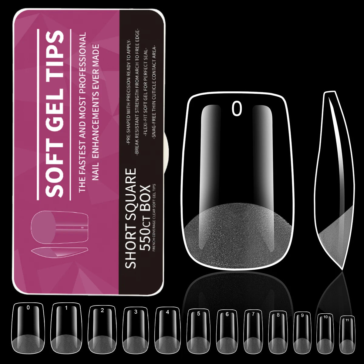 550Pcs Unhas Postiças Mulher Meninas Médio Curto Amêndoa Caixão Cobertura Completa Matte Extensão de Unhas Dicas Acrílico Meia Cobertura unhas postiças