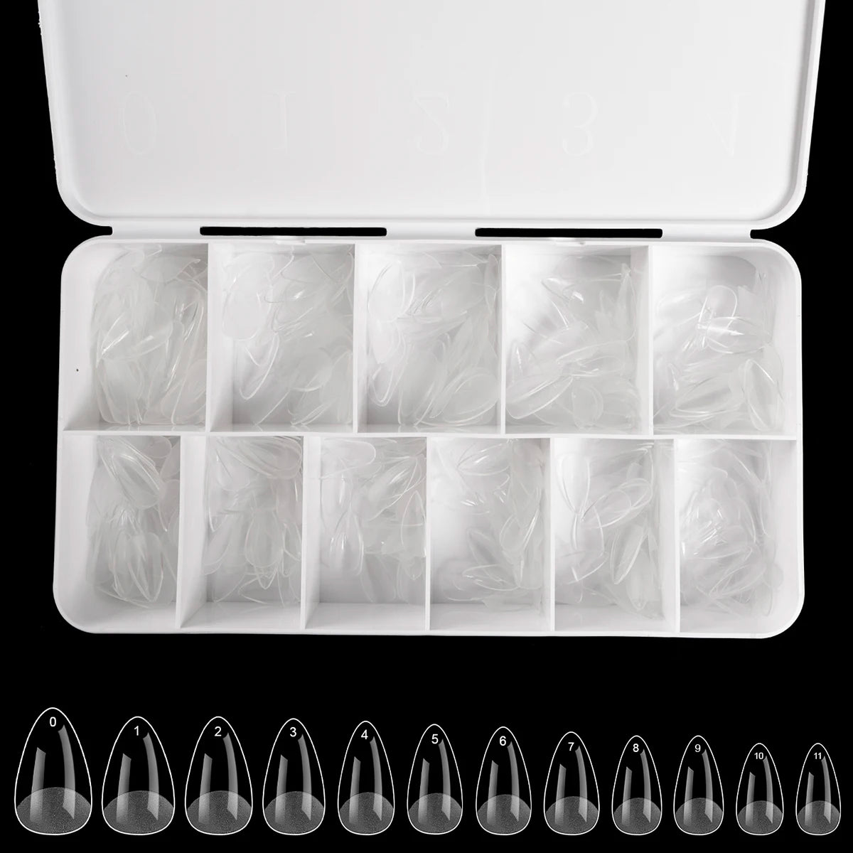 550Pcs Unhas Postiças Mulher Meninas Médio Curto Amêndoa Caixão Cobertura Completa Matte Extensão de Unhas Dicas Acrílico Meia Cobertura unhas postiças