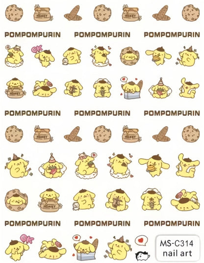 Miniso Adesivos de Unha Duas Dimensões 2D Anime Personagem Adesivo Decoração de Unhas Desenho Animado Hello Kitty Adesivos de Brinquedo Para Unhas