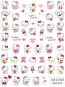 Miniso Adesivos de Unha Duas Dimensões 2D Anime Personagem Adesivo Decoração de Unhas Desenho Animado Hello Kitty Adesivos de Brinquedo Para Unhas