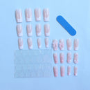 24 unhas postiças em formato de caixão + 1 lixa de unha + 1 gelatina 24 unhas postiças em formato de caixão + 1 lixa de unha + 1 gelatina