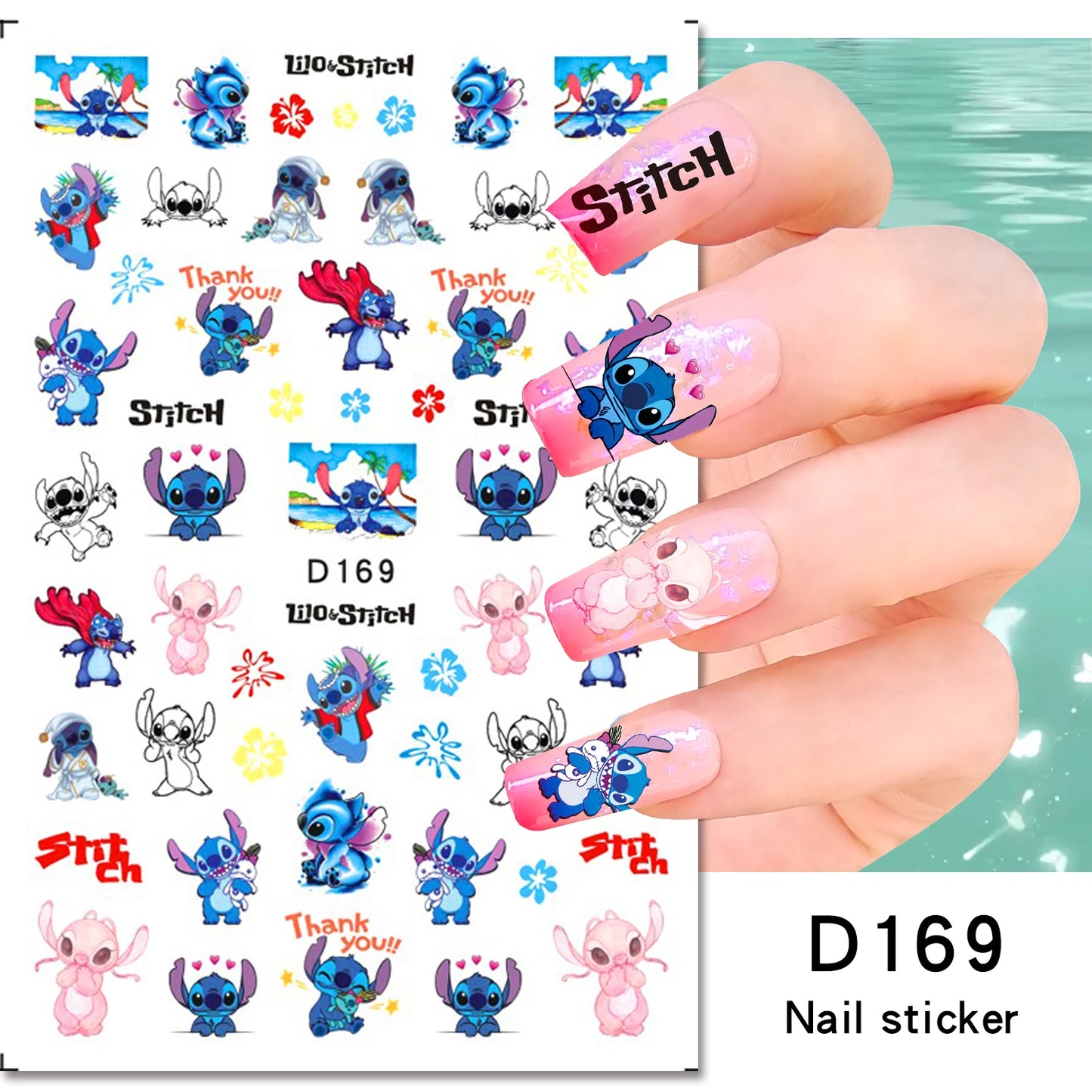 Adesivos de Unha 3D do Ursinho Pooh Desenho Animado Materiais de Arte de Unha da Disney Stitch Princesa da Disney Adesivos de Anime Para Unhas Postiças