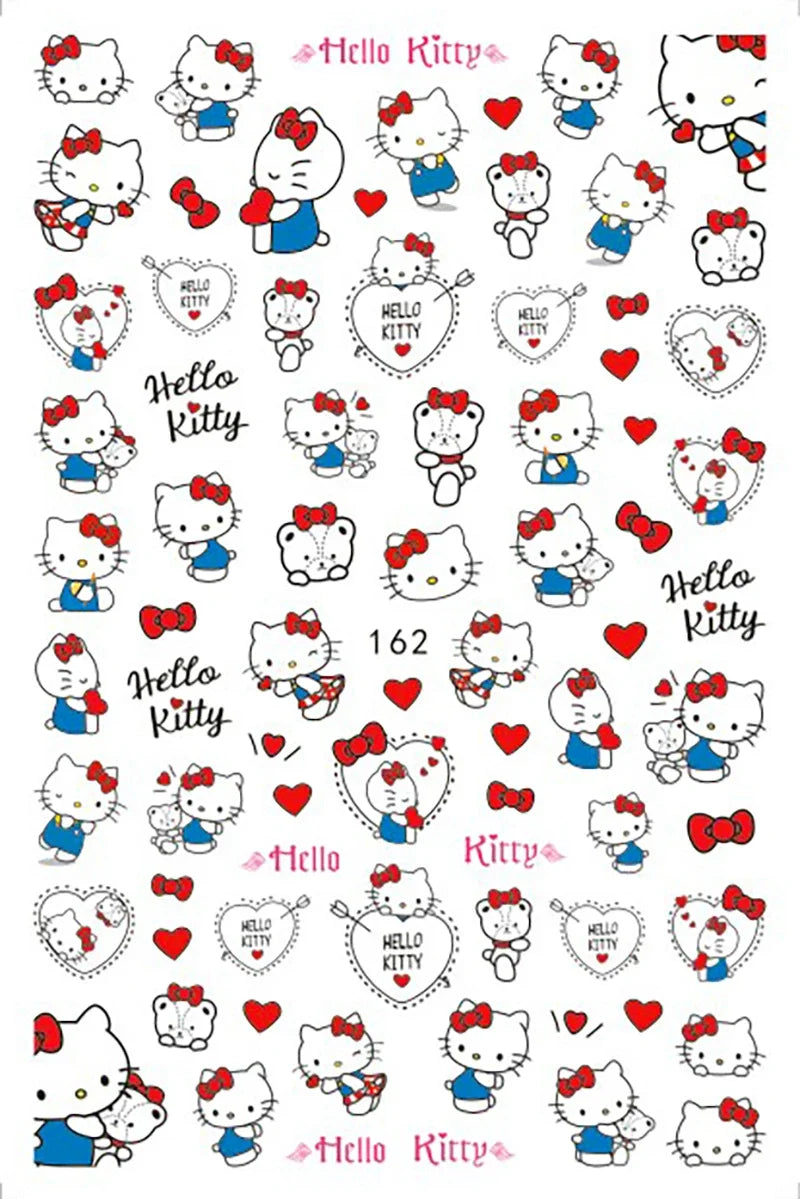 Miniso Adesivos de Unha Duas Dimensões 2D Anime Personagem Adesivo Decoração de Unhas Desenho Animado Hello Kitty Adesivos de Brinquedo Para Unhas
