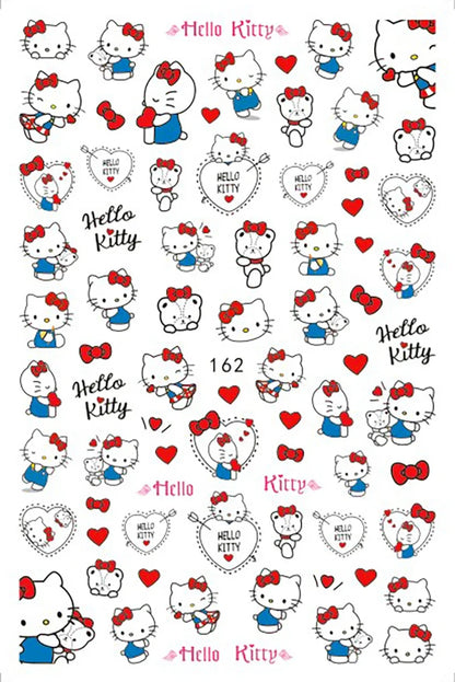 Miniso Adesivos de Unha Duas Dimensões 2D Anime Personagem Adesivo Decoração de Unhas Desenho Animado Hello Kitty Adesivos de Brinquedo Para Unhas