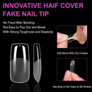 550Pcs Unhas Postiças Mulher Meninas Médio Curto Amêndoa Caixão Cobertura Completa Matte Extensão de Unhas Dicas Acrílico Meia Cobertura unhas postiças