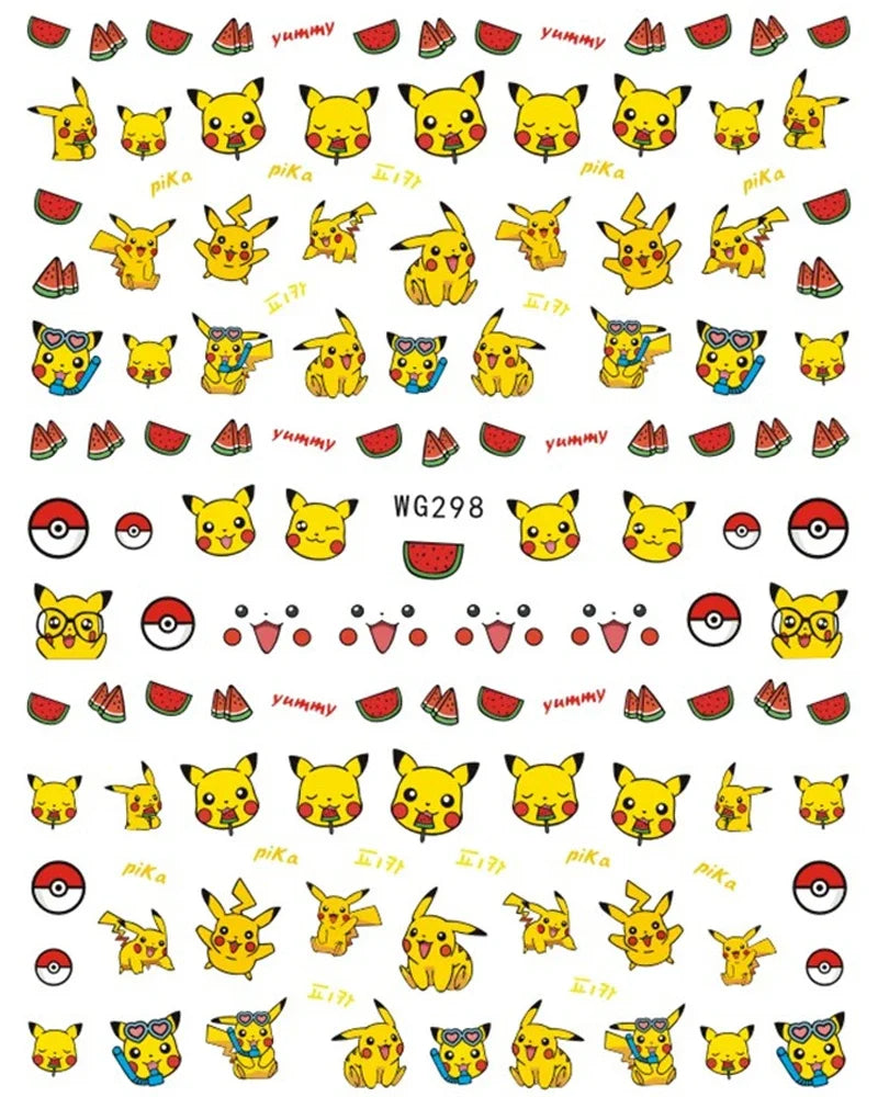 Miniso Adesivos de Unha Duas Dimensões 2D Anime Personagem Adesivo Decoração de Unhas Desenho Animado Hello Kitty Adesivos de Brinquedo Para Unhas